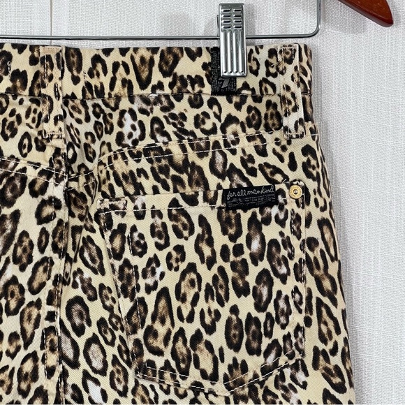 7 For All Mankind Leopard Print Festival Stretch Cigarette Leg Jeans Sz 24 - Picture 9 of 12
